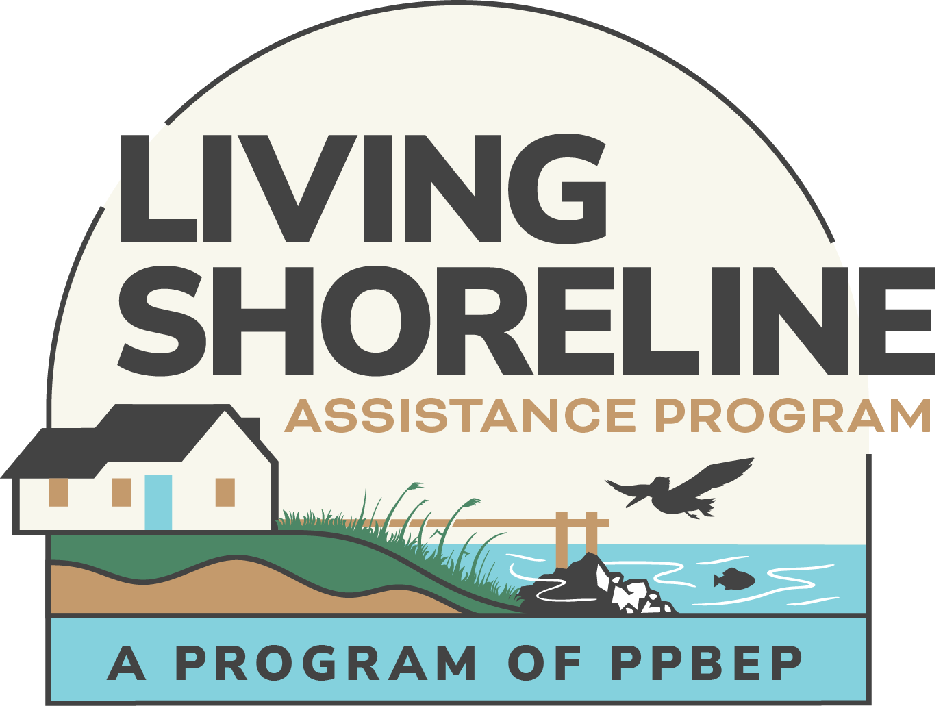 Living Shoreline Assistance Program logo showing a house with a living shoreline