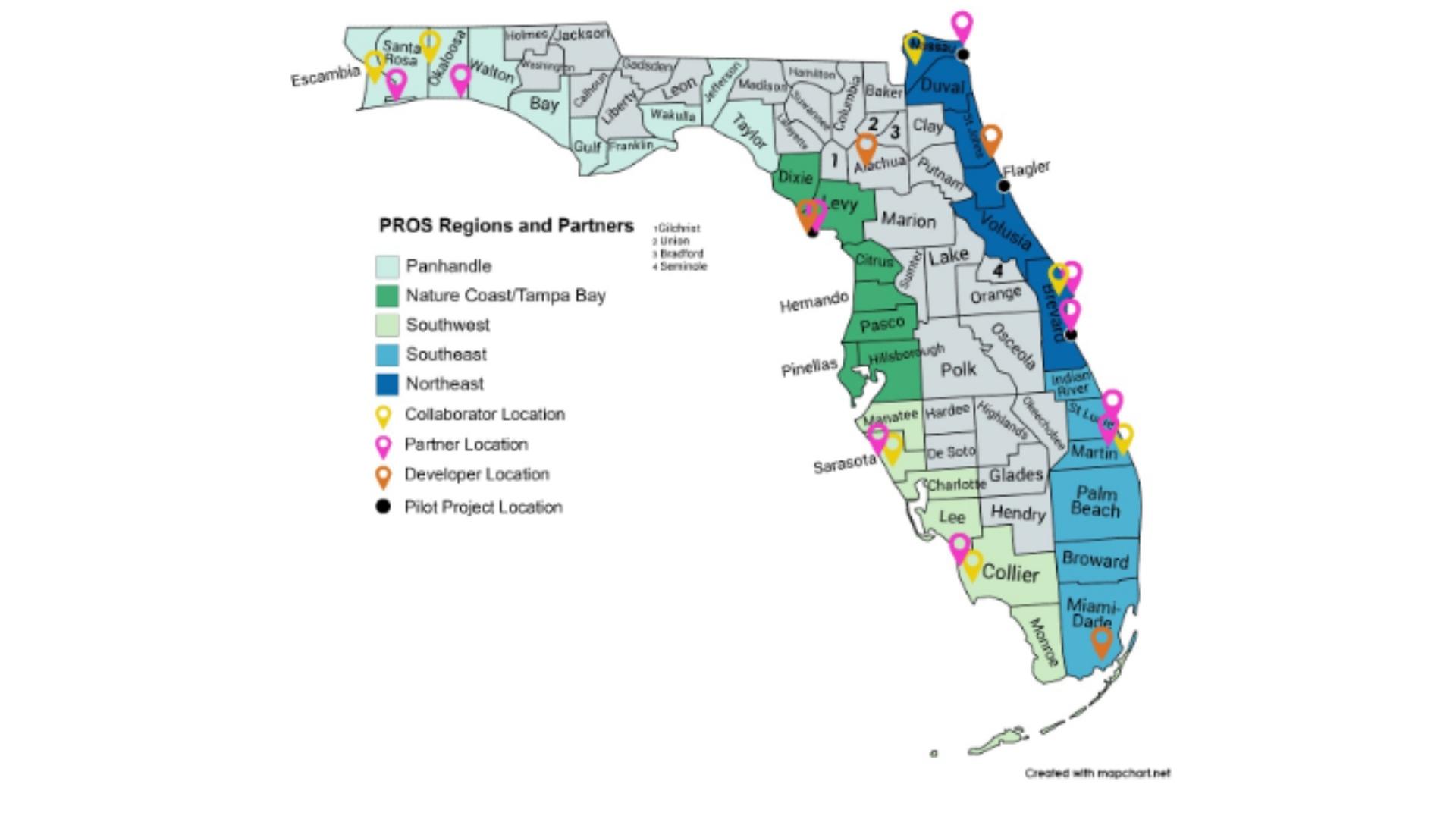 PROS Partner and Region Map