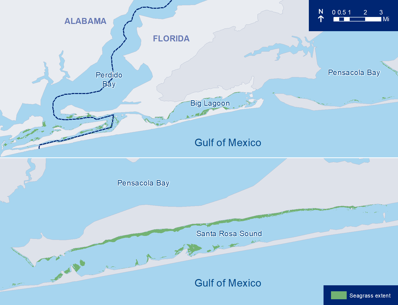 Map of seagrass extent